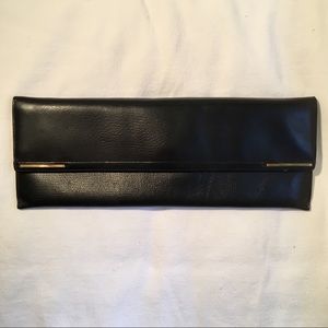 Vintage Comtesse Black Clutch Flap 2 Compartments